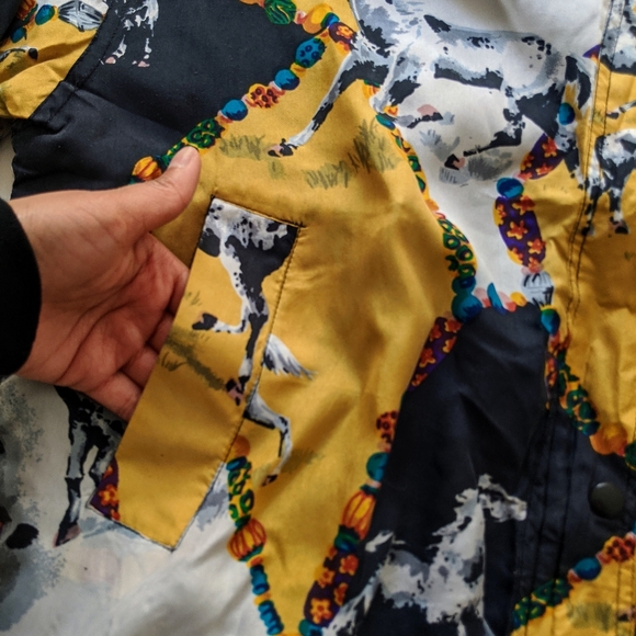 Vintage 90s Silk Horse Pattern Jacket - Picture 6 of 6